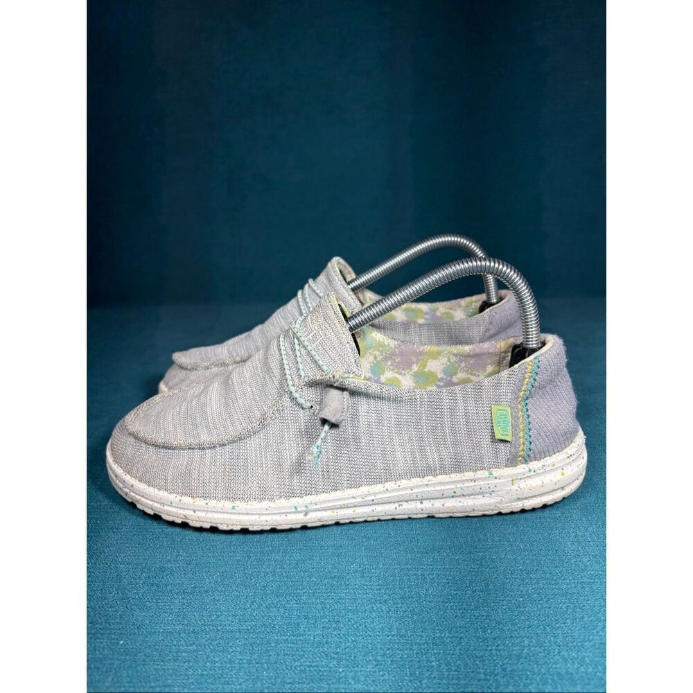 Hey Dude Wendy Stretch Pearl Grey Casual Slip On Shoes Women’s Size 9
